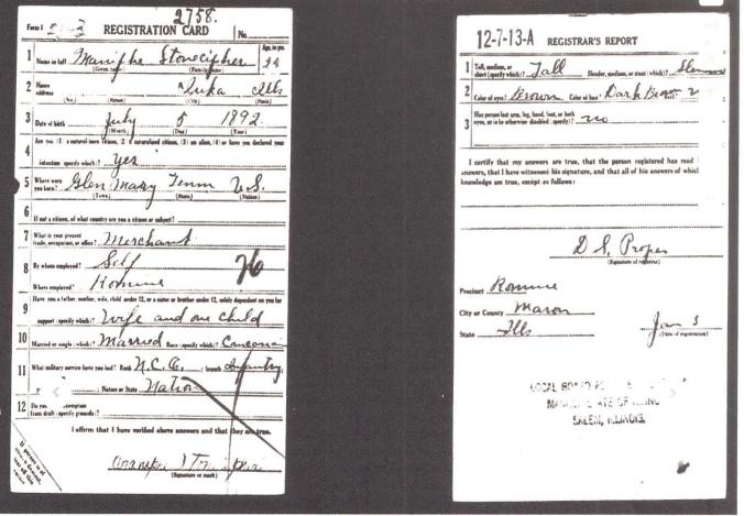 Maniphe Stonecipher, Draft Card 001